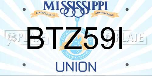 BTZ59I Mississippi License Plate