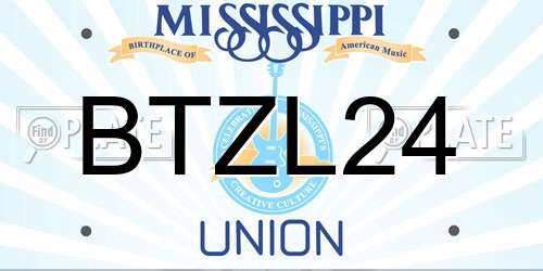 BTZL24 Mississippi License Plate