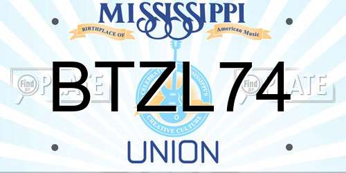 BTZL74 Mississippi License Plate