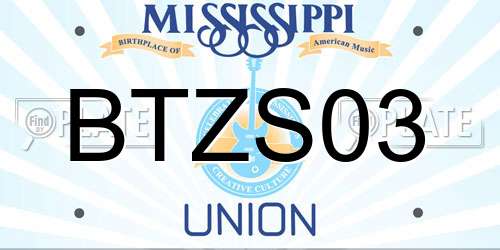 BTZS03 Mississippi License Plate
