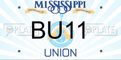 BU11 Mississippi License Plate