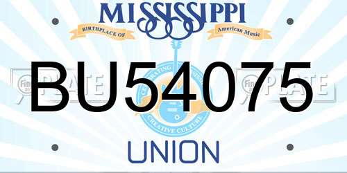 BU54075 Mississippi License Plate