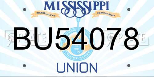 BU54078 Mississippi License Plate