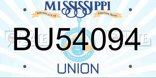 BU54094 Mississippi License Plate