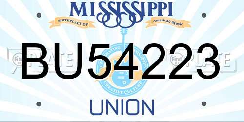 BU54223 Mississippi License Plate