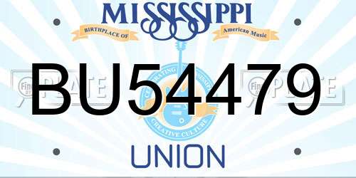 BU54479 Mississippi License Plate