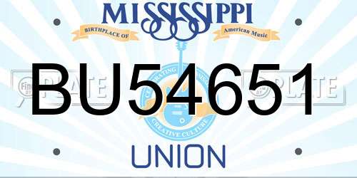 BU54651 Mississippi License Plate