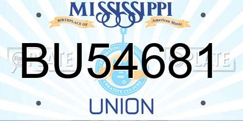 BU54681 Mississippi License Plate