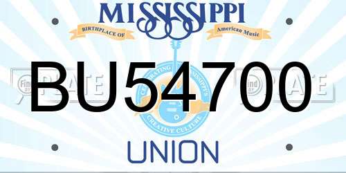 BU54700 Mississippi License Plate