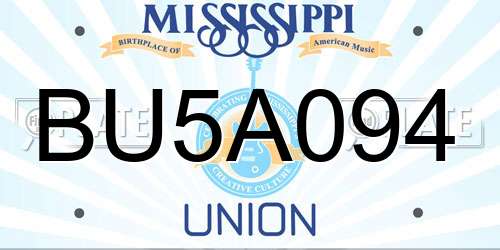 BU5A094 Mississippi License Plate