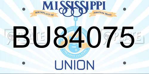 BU84075 Mississippi License Plate