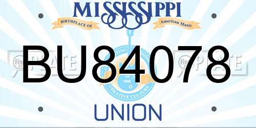 BU84078 Mississippi License Plate