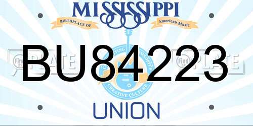 BU84223 Mississippi License Plate