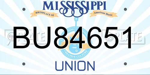 BU84651 Mississippi License Plate
