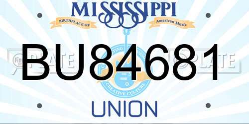 BU84681 Mississippi License Plate