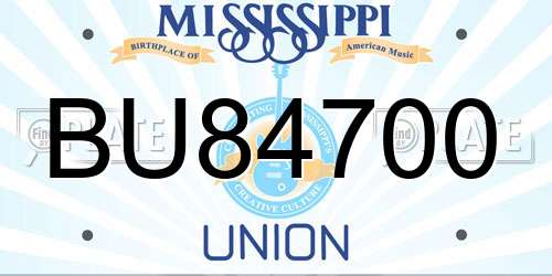 BU84700 Mississippi License Plate