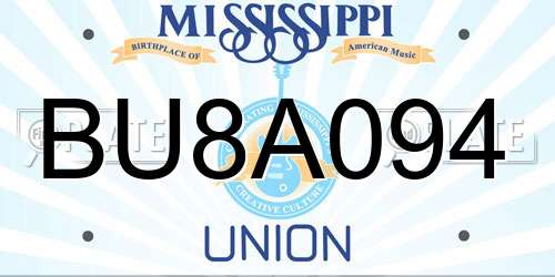 BU8A094 Mississippi License Plate