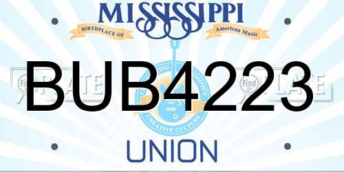 BUB4223 Mississippi License Plate