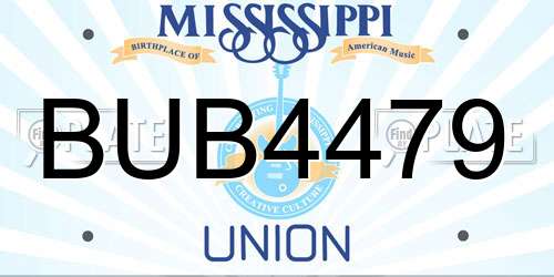 BUB4479 Mississippi License Plate