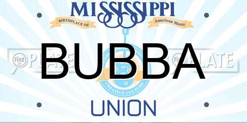 BUBBA Mississippi License Plate