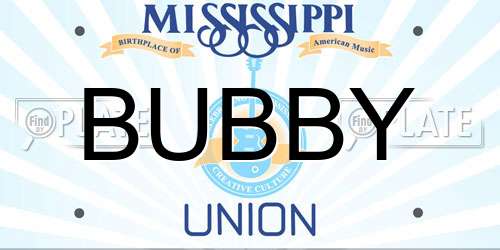 BUBBY Mississippi License Plate