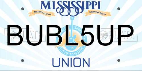 BUBL5UP Mississippi License Plate