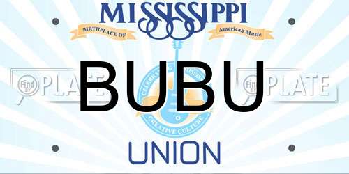 BUBU Mississippi License Plate