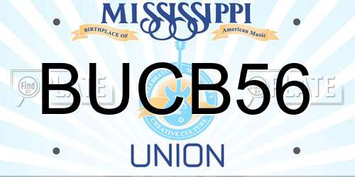 BUCB56 Mississippi License Plate