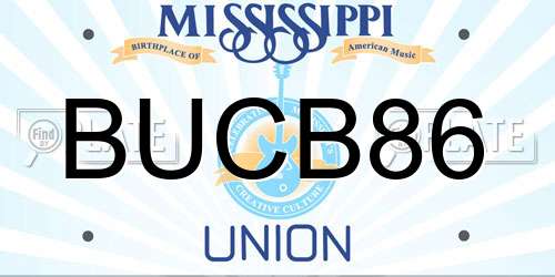 BUCB86 Mississippi License Plate