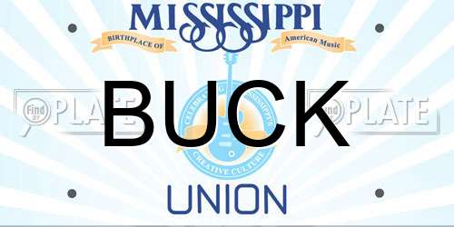 BUCK Mississippi License Plate