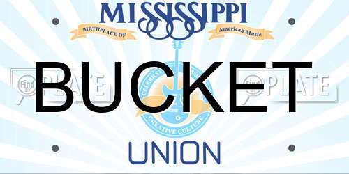 BUCKET Mississippi License Plate