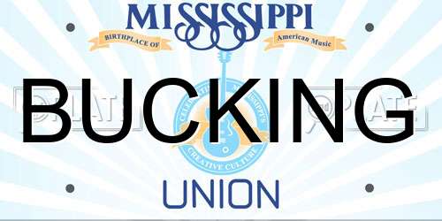 BUCKING Mississippi License Plate