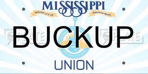 BUCKUP Mississippi License Plate