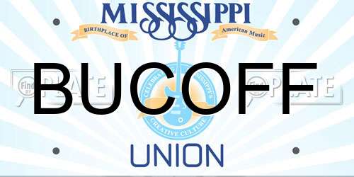BUCOFF Mississippi License Plate
