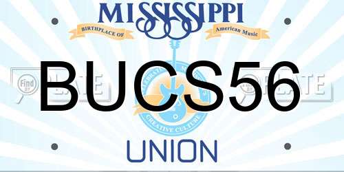 BUCS56 Mississippi License Plate