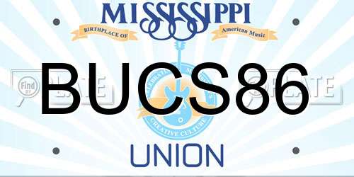 BUCS86 Mississippi License Plate