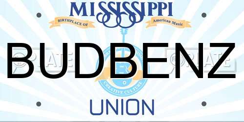 BUDBENZ Mississippi License Plate