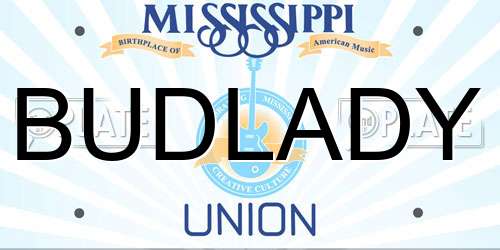 BUDLADY Mississippi License Plate
