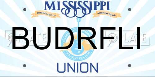 BUDRFLI Mississippi License Plate