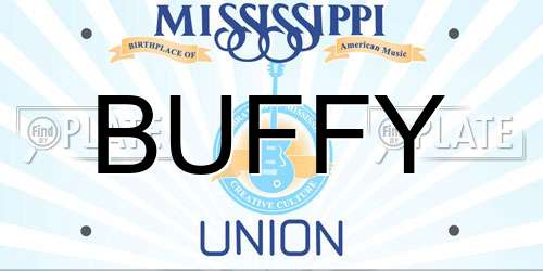 BUFFY Mississippi License Plate