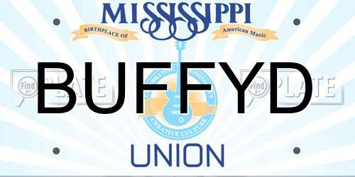 BUFFYD Mississippi License Plate