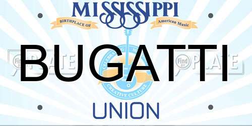 BUGATTI Mississippi License Plate