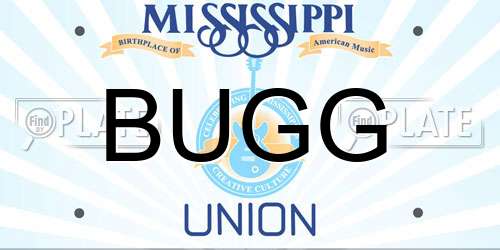 BUGG Mississippi License Plate