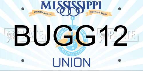 BUGG12 Mississippi License Plate