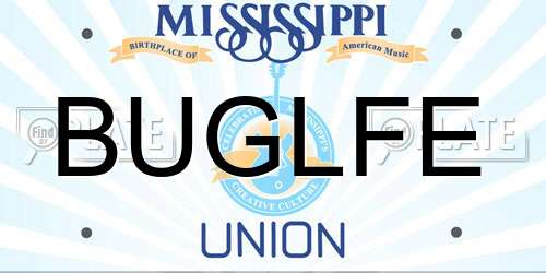 BUGLFE Mississippi License Plate