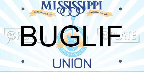 BUGLIF Mississippi License Plate