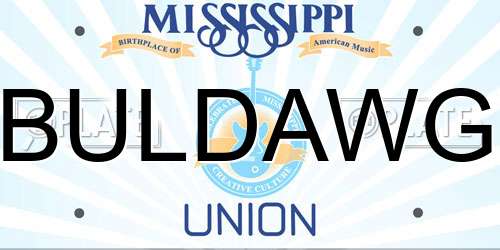 BULDAWG Mississippi License Plate