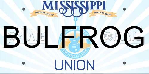 BULFROG Mississippi License Plate