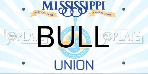 BULL Mississippi License Plate