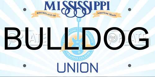 BULLDOG Mississippi License Plate